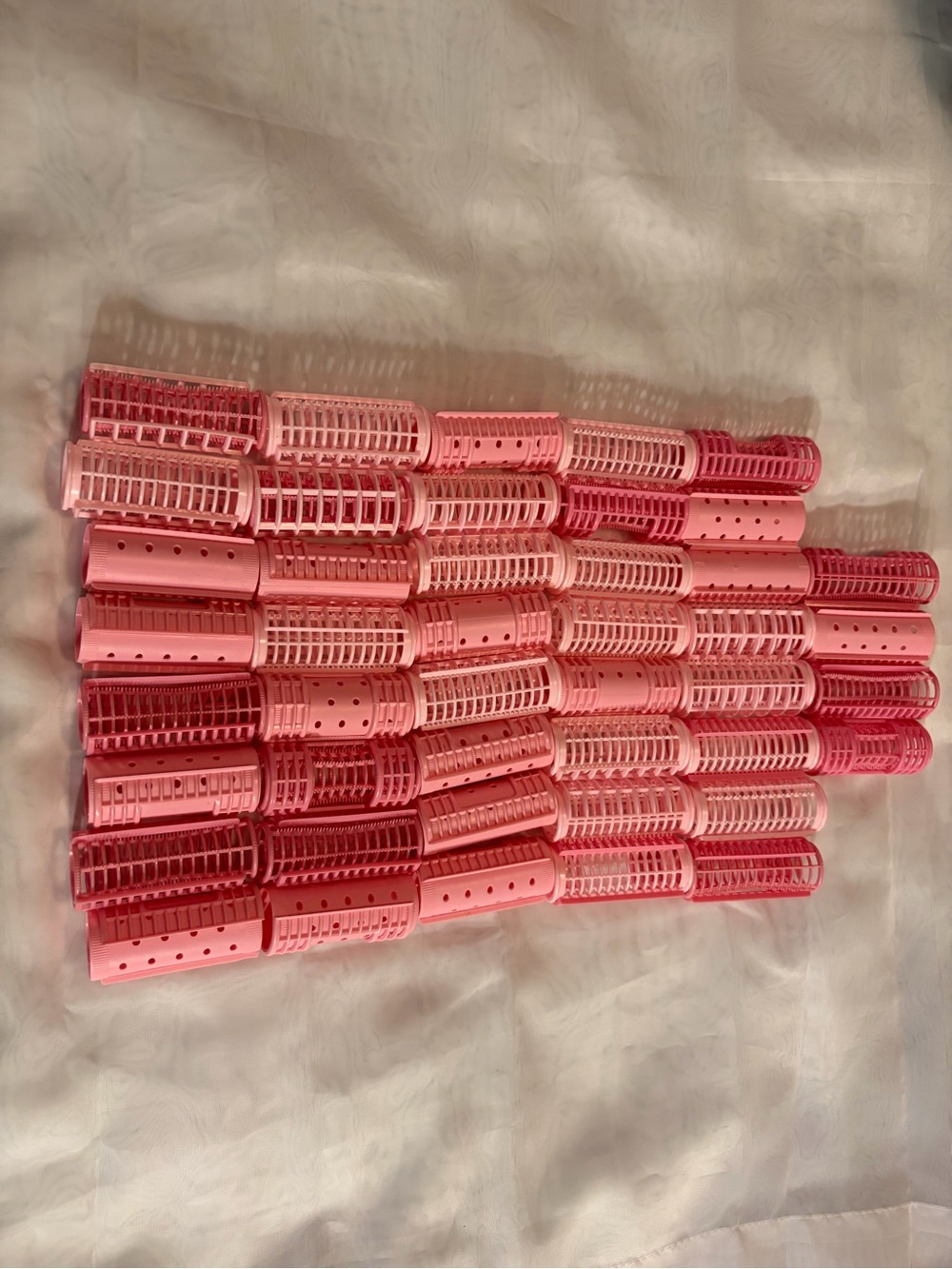 Pink Plastic Hair Rollers - Multi-Pack